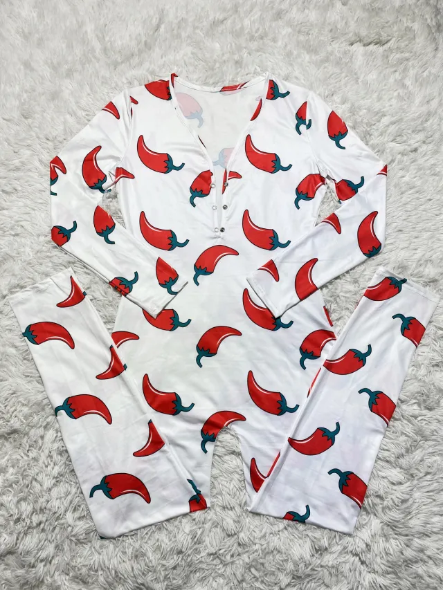 Casual Pattern Printed Long Sleeve Pants Red - Shop at LoveMi