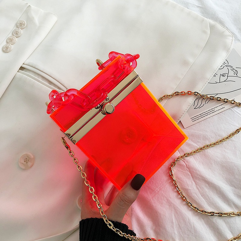 Korean Acrylic Transparent Ins Chain Messenger Bag