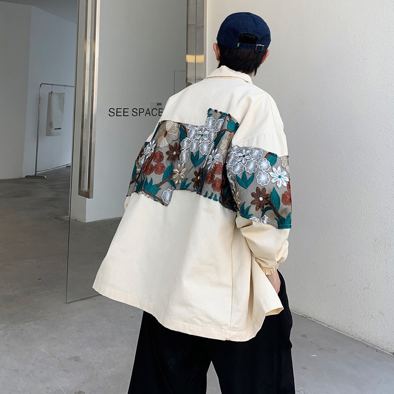 Patchwork Coat Casual Vintage Lapel Jacket Top