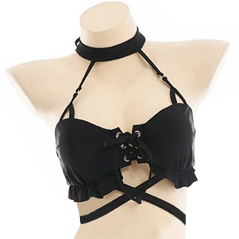 Title 2, New Fashionable Black Suspender Swimsuit