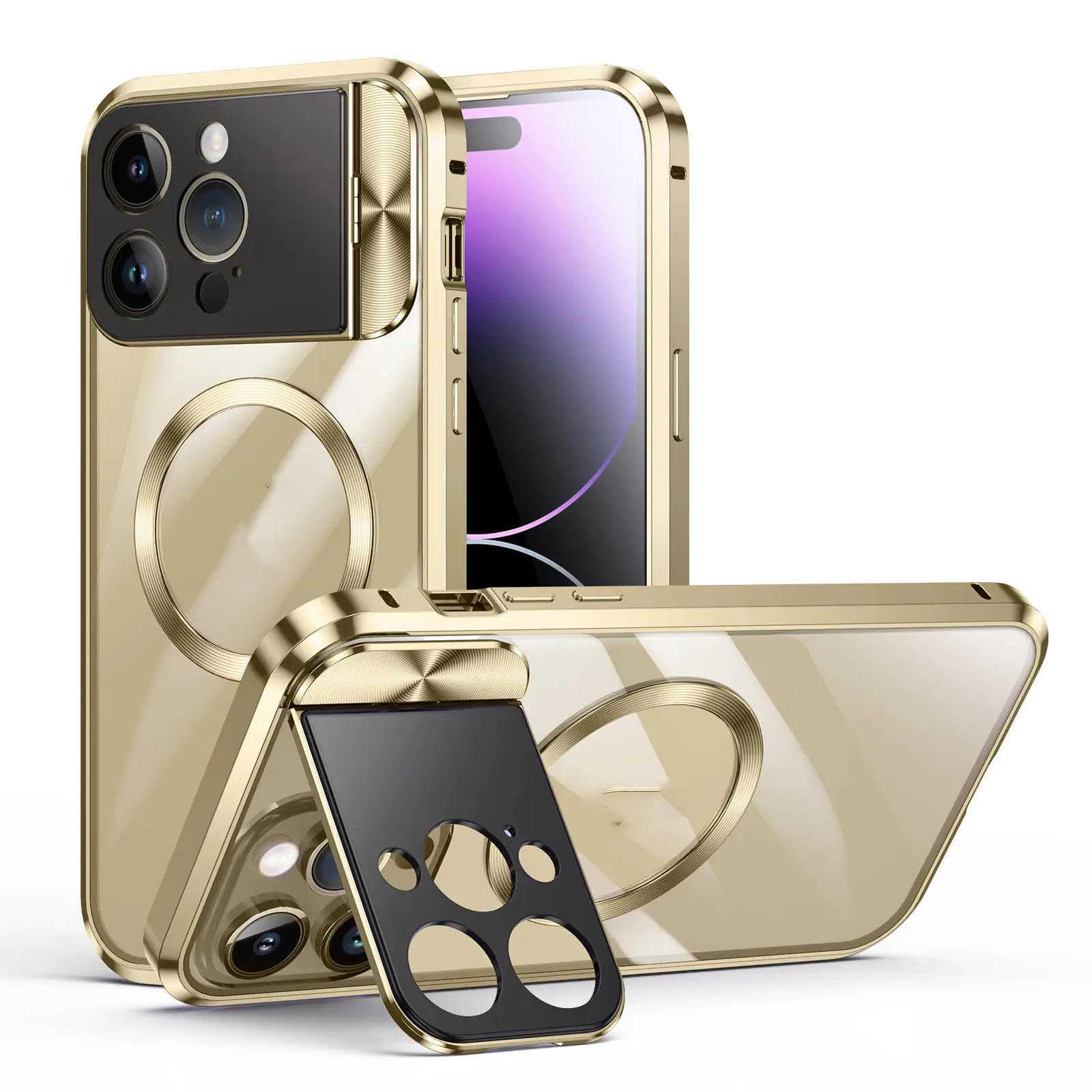 Metal Frame Phone Case Backboard Single-sided Large Window Bracket Suitable