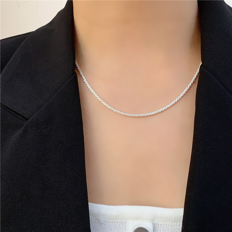 Women's short titanium steel necklace