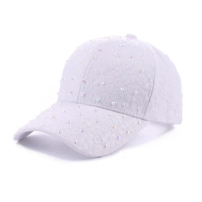 Summer Women's Lace Rhinestone Baseball Cap