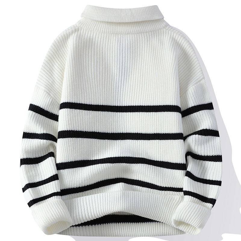 Lapel Fashion Sweater Striped Sweater - Image 2