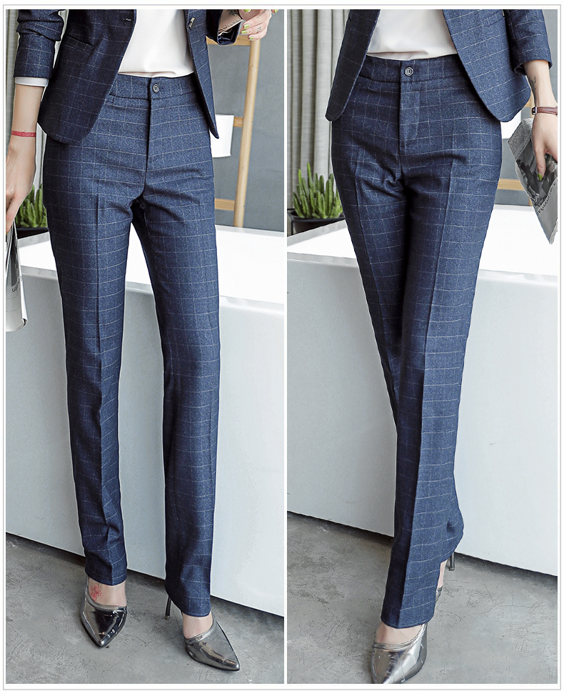 Title 4, Plaid Straight Work Formal Wear High Waist Loos...