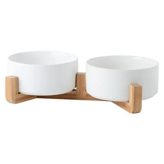 Cat Bowl Double Ceramic Dog Food Pet