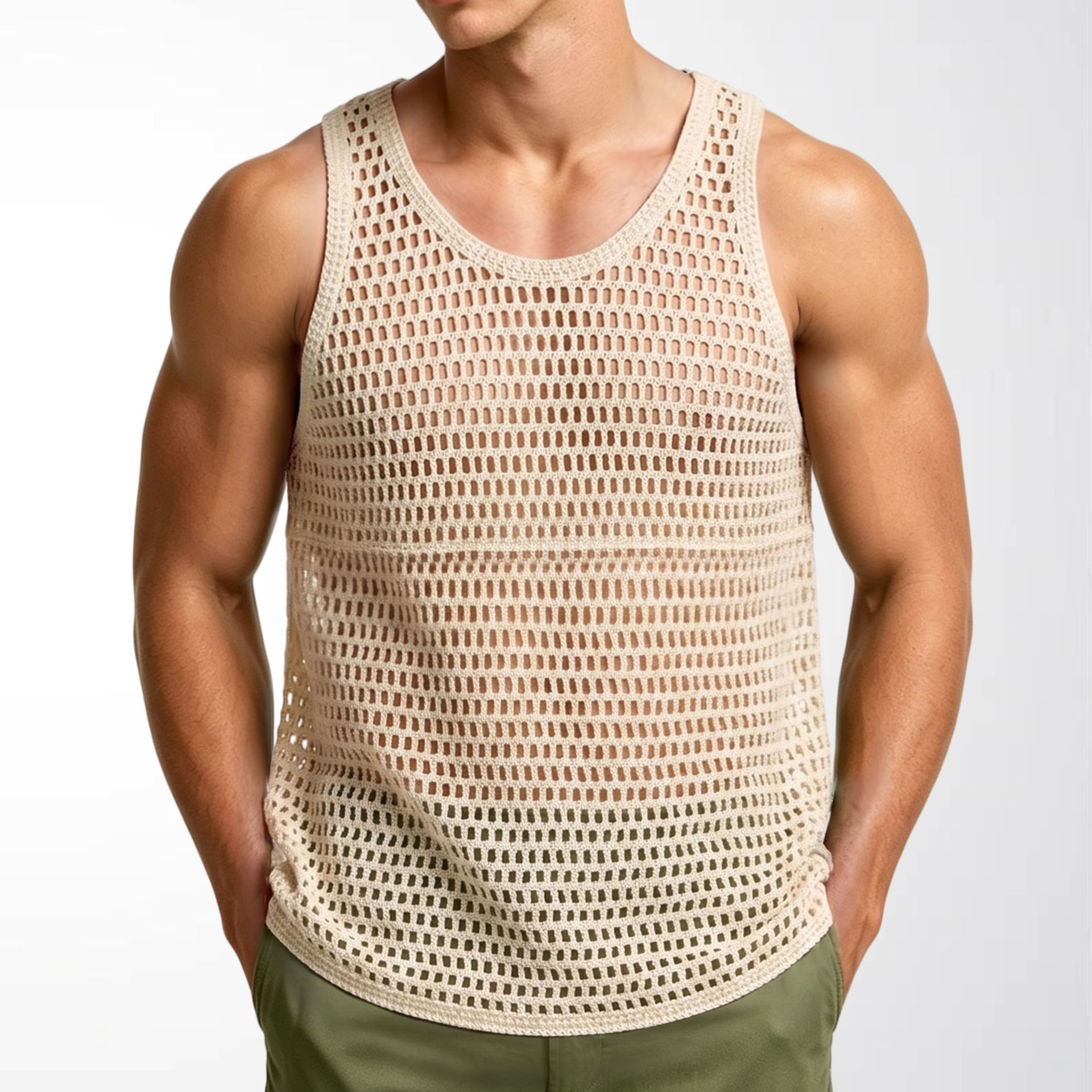 Men's Vintage Mesh Knit Vest