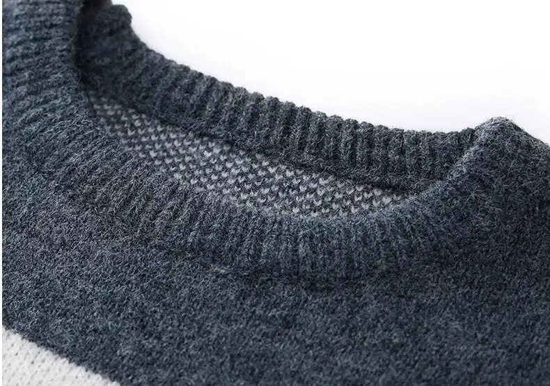 Men's Color Block Loose Round Neck Sweater