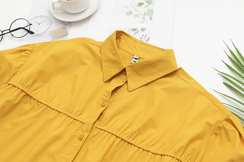 Solid Color Women's Plus Size Loose Belly Long Sleeve Shirt