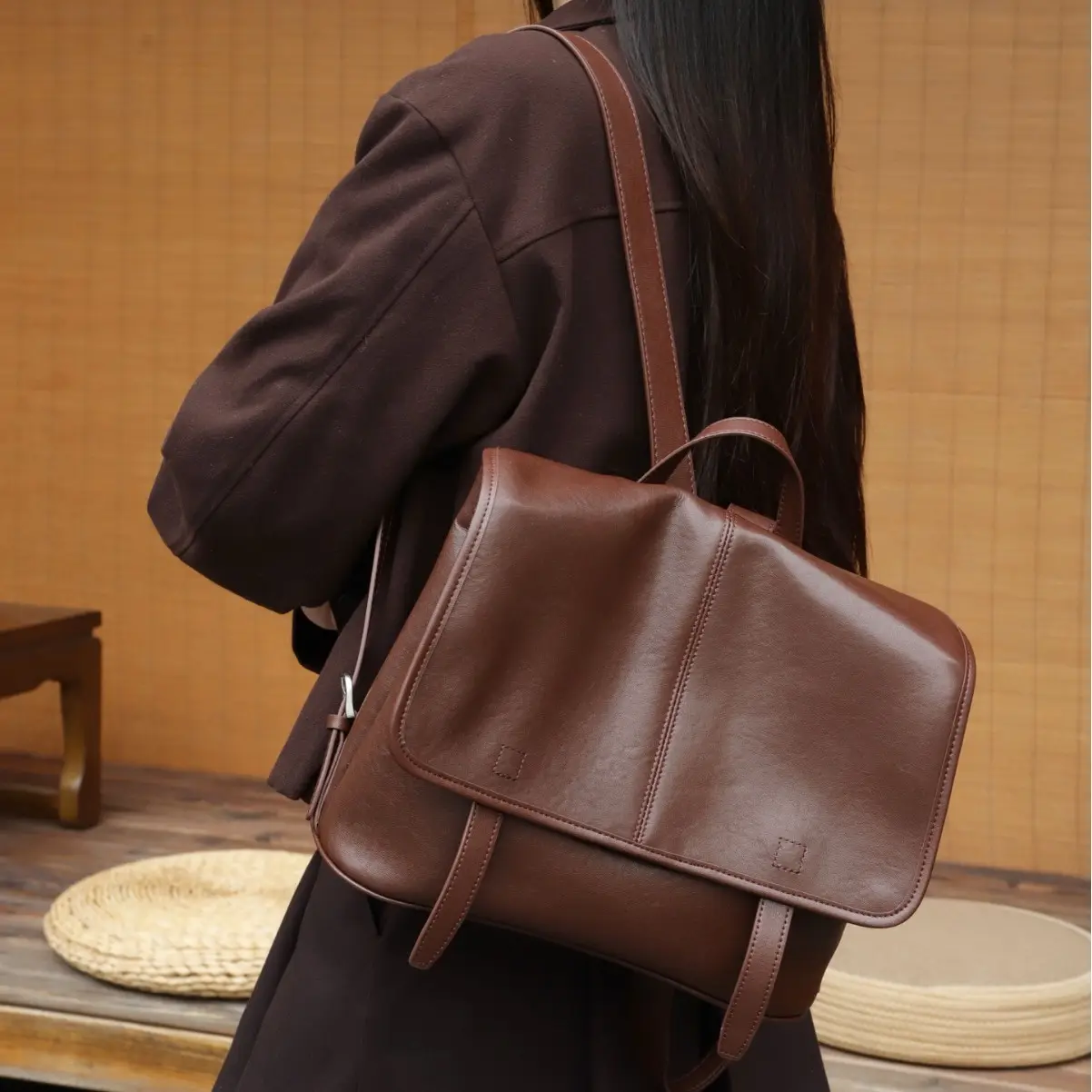 Top-grain Vegetable-tanned Leather Backpack