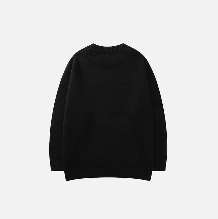 American Autumn Winter Retro Round Neck Loose Sweater Coat Sweater