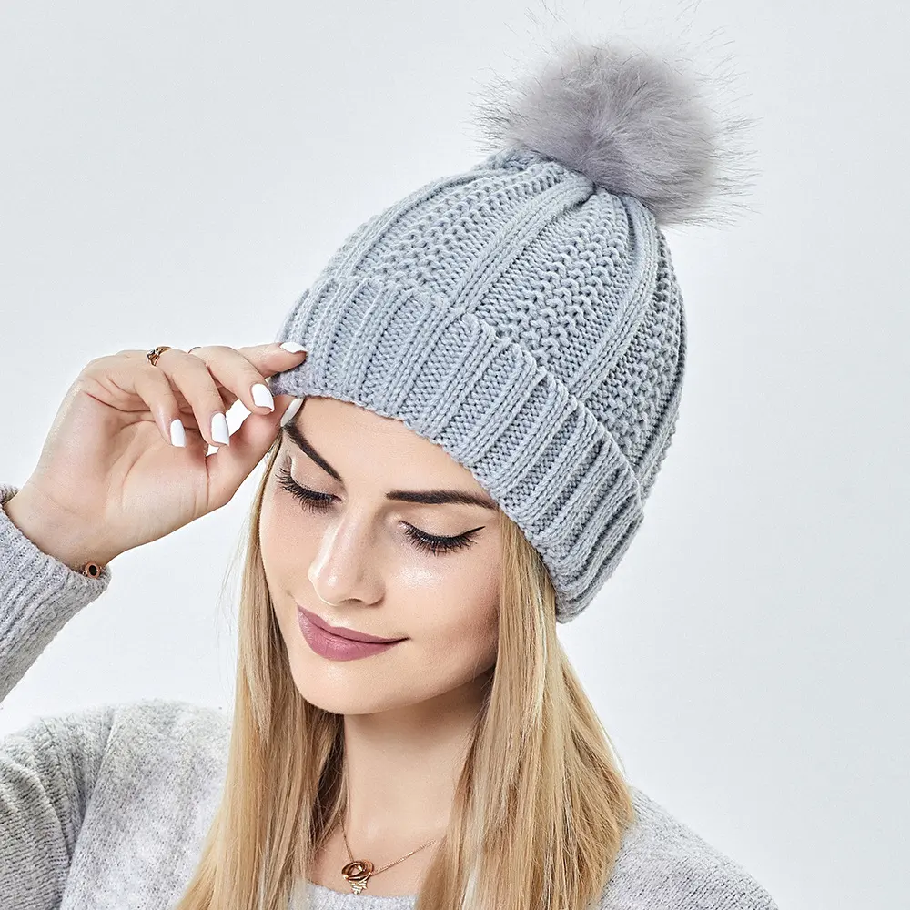 Winter Knitted Hats Fashion Stretchy Lined Skull for Women