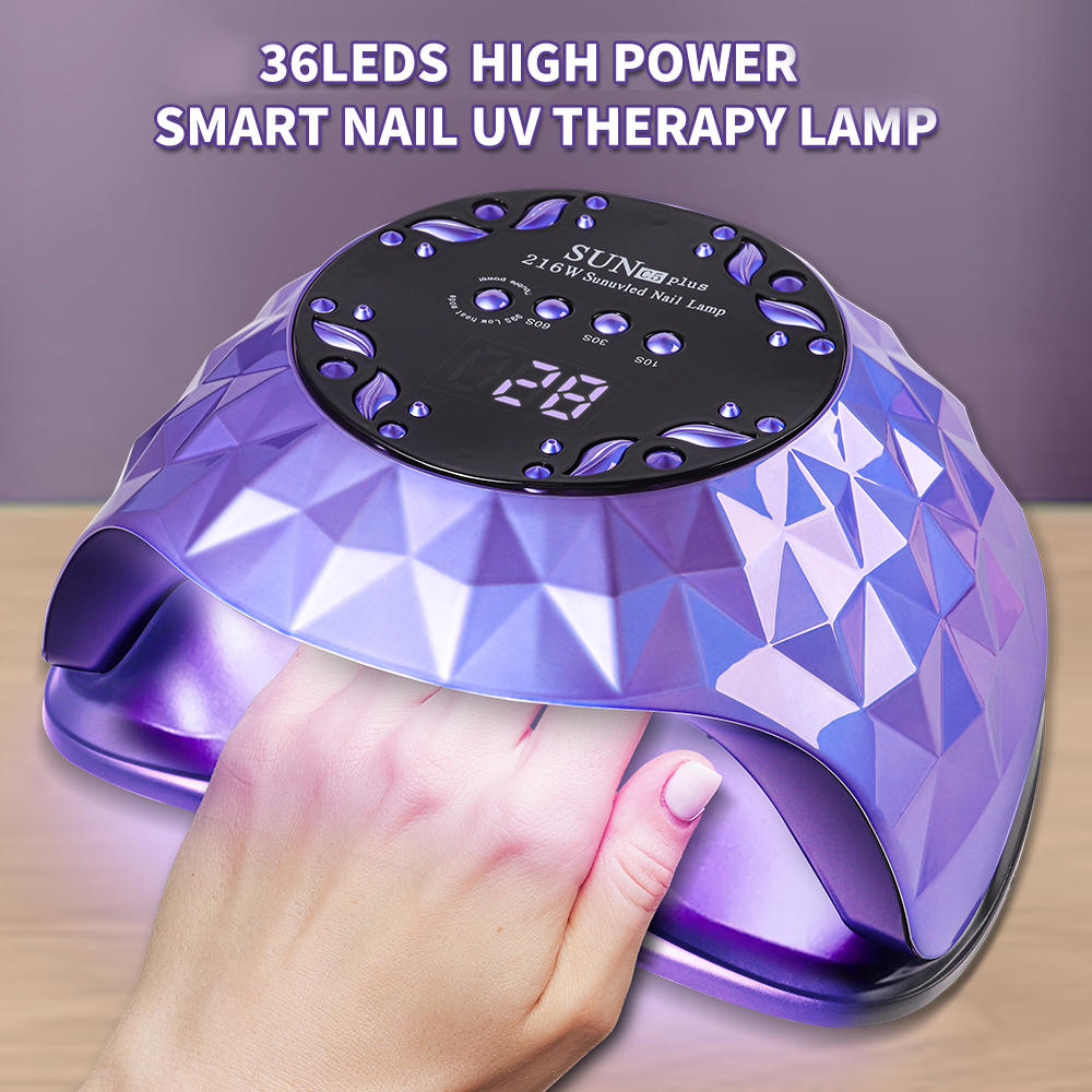 Nail Lamp, Nail Lamp Nail Dryer For All Gel Polish Fast Curing With 4 Timers Removable Base Large Space Automatic Nails Equipment