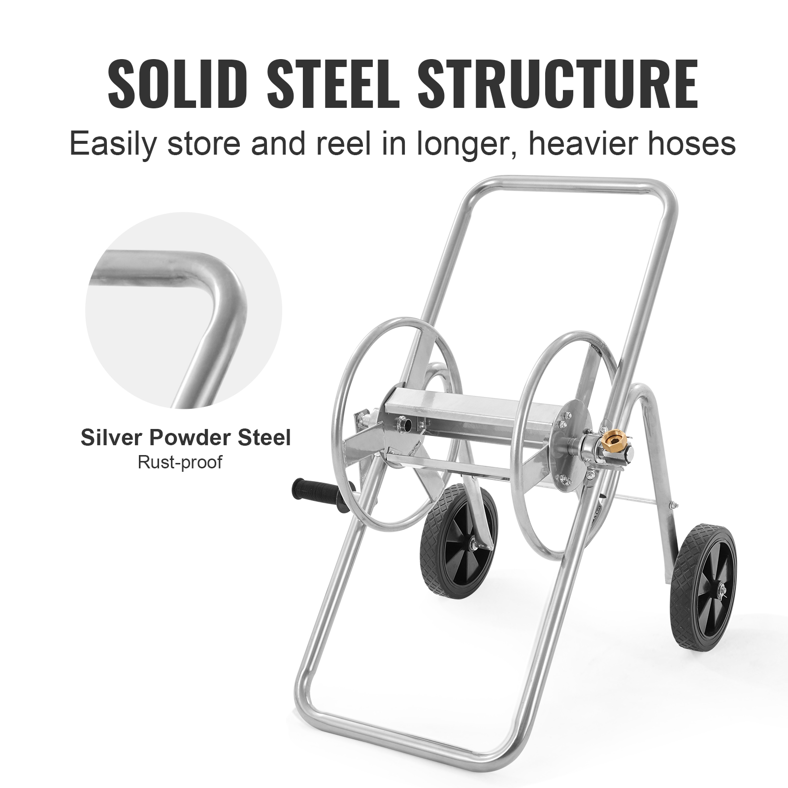 VEVOR Hose Reel Cart, Hold Up To 175 Ft Of Hose Hose Not Included , Garden Water Hose Carts... thumbnail 1