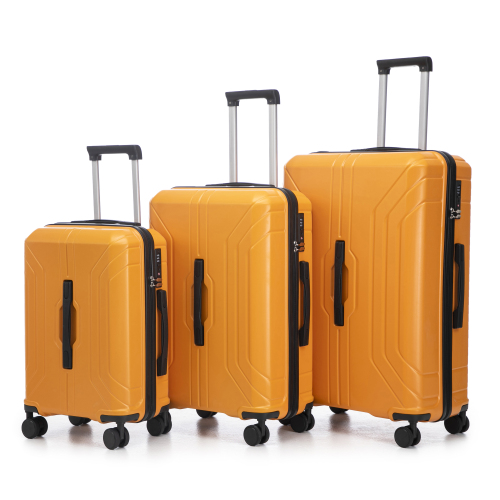 20  24  28  3 Pcs  Set In ABS Spinner Wheel Luggage, Carry On Suitcase, Matching Color, TSA Combination Lock