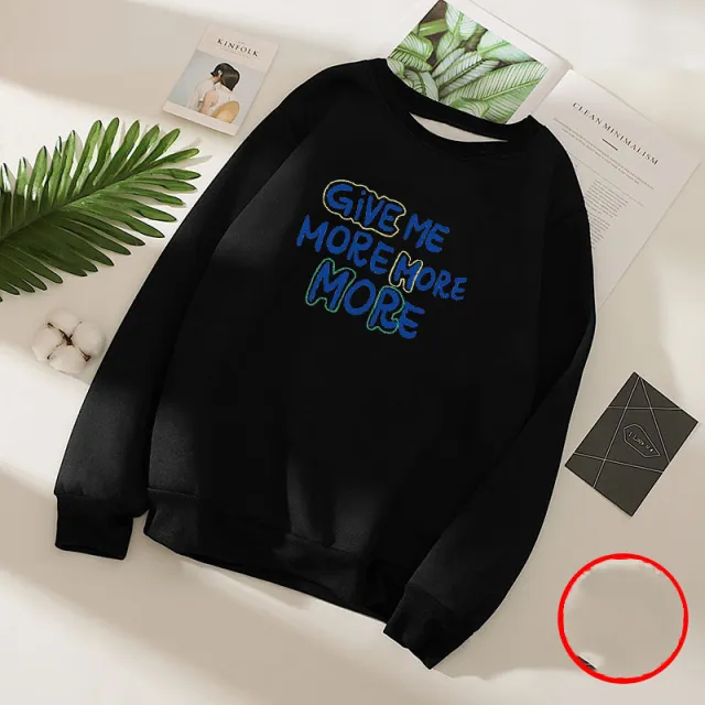 Round Neck Hoodless Sweater With Velvet Padded Coat Black - Shop at LoveMi