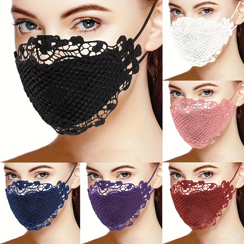 6 pcs lace face masks for women set