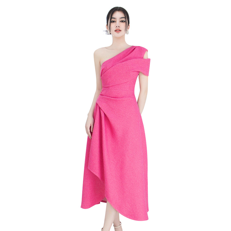 Pleated One-Shoulder Midi Dress, picture 5 of 5