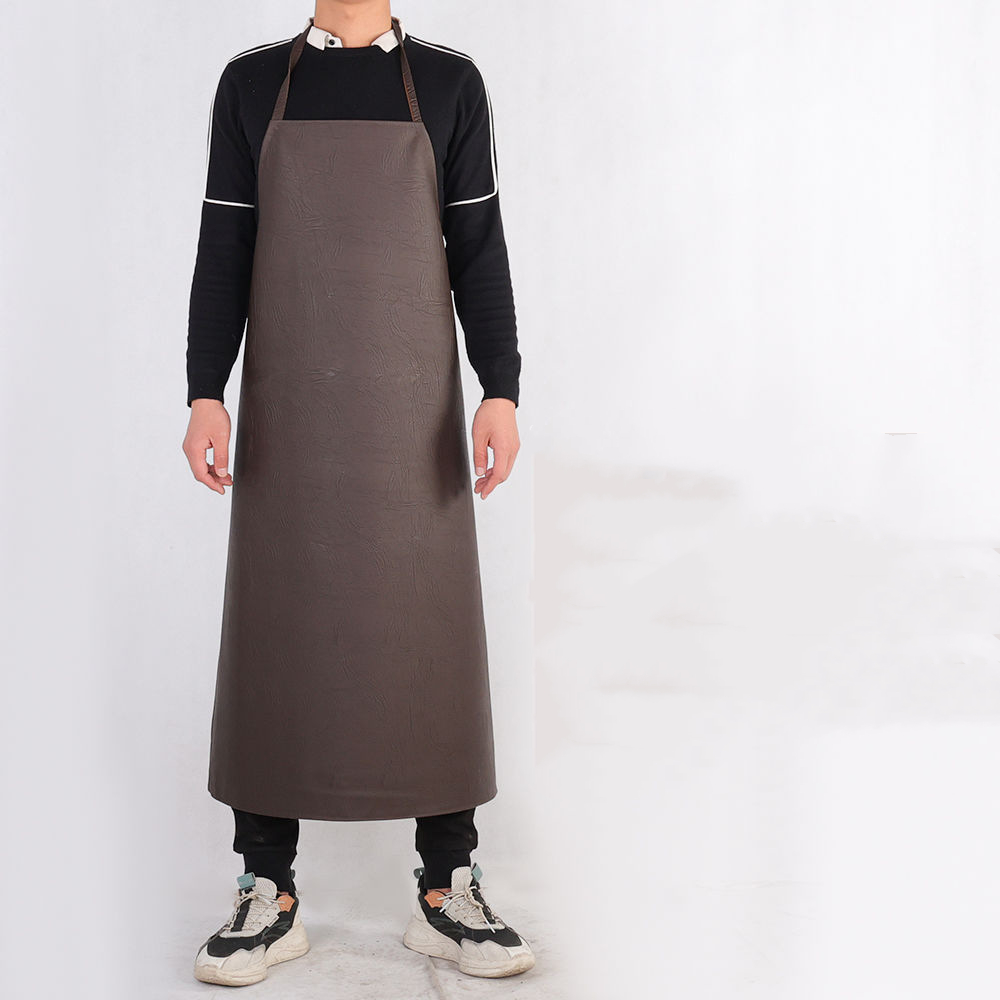 Title 15, PU Leather Oil Proof And Waterproof Apron Men