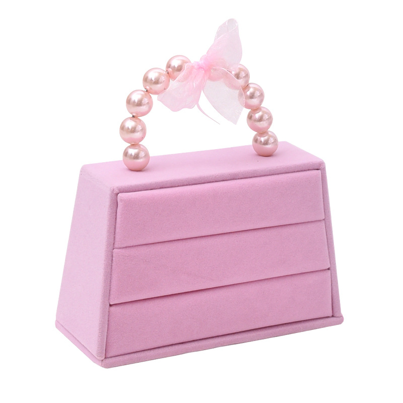 Ice Flower Velvet Handbag Ring Plate Earrings Earring Holder Girl Hairpin