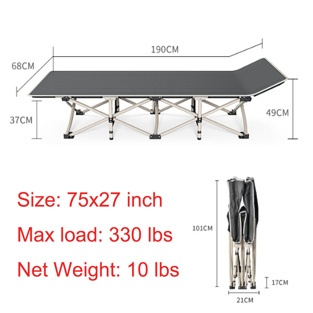 Heavy Duty Single Folding Bed Camping Travel Guest Lightweight — image 4