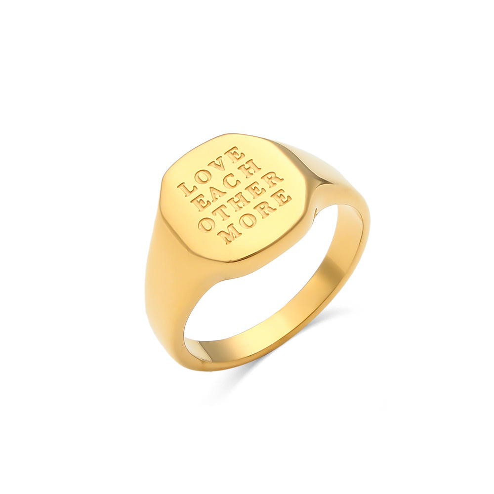 18K Gold Plated Jewelry With English Letter Ring