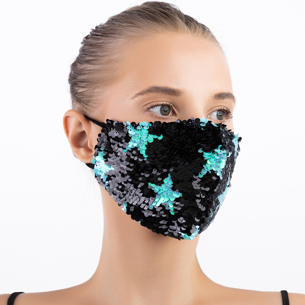 Title 6, Five Pointed Star Bead Sequin Fashion Mask