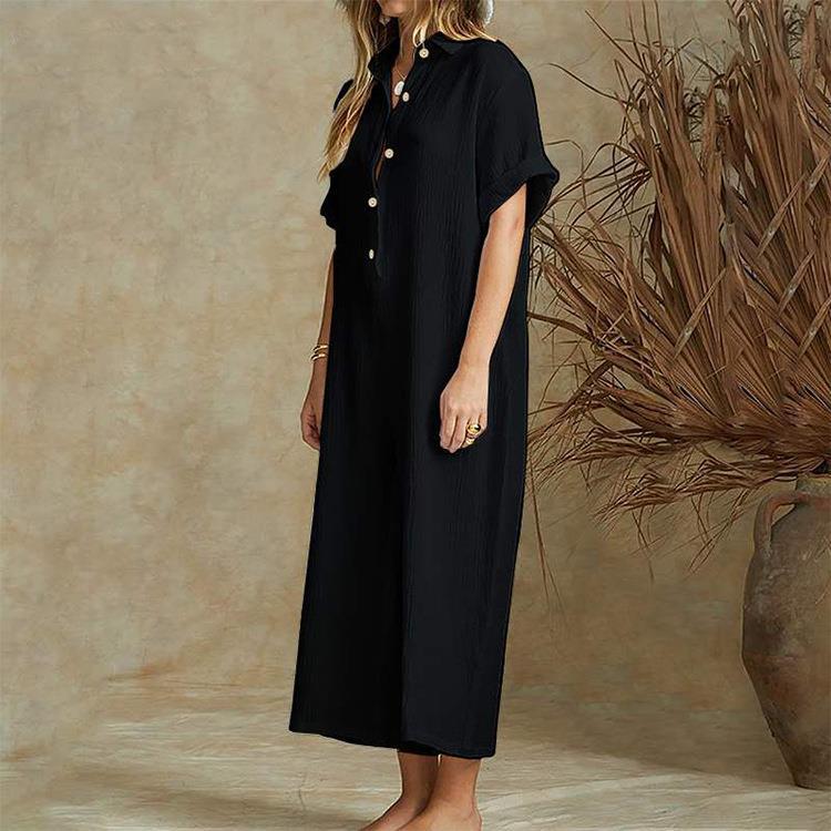 Women's Solid Color Sexy Short-sleeved Jumpsuit