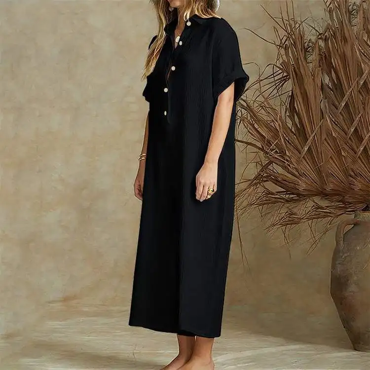 Women's Solid Color Sexy Short-sleeved Jumpsuit