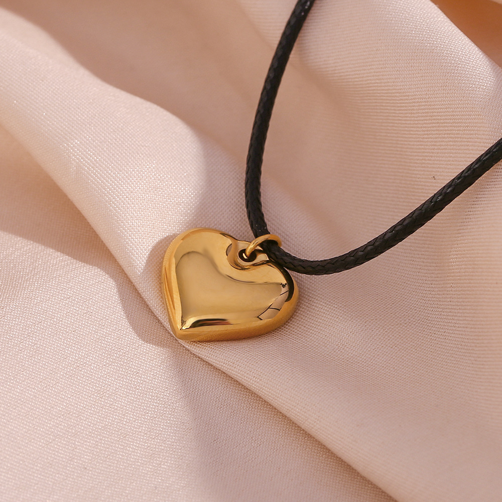 Fashion Jewelry Women's Stainless Steel Rope Chain Peach Necklace