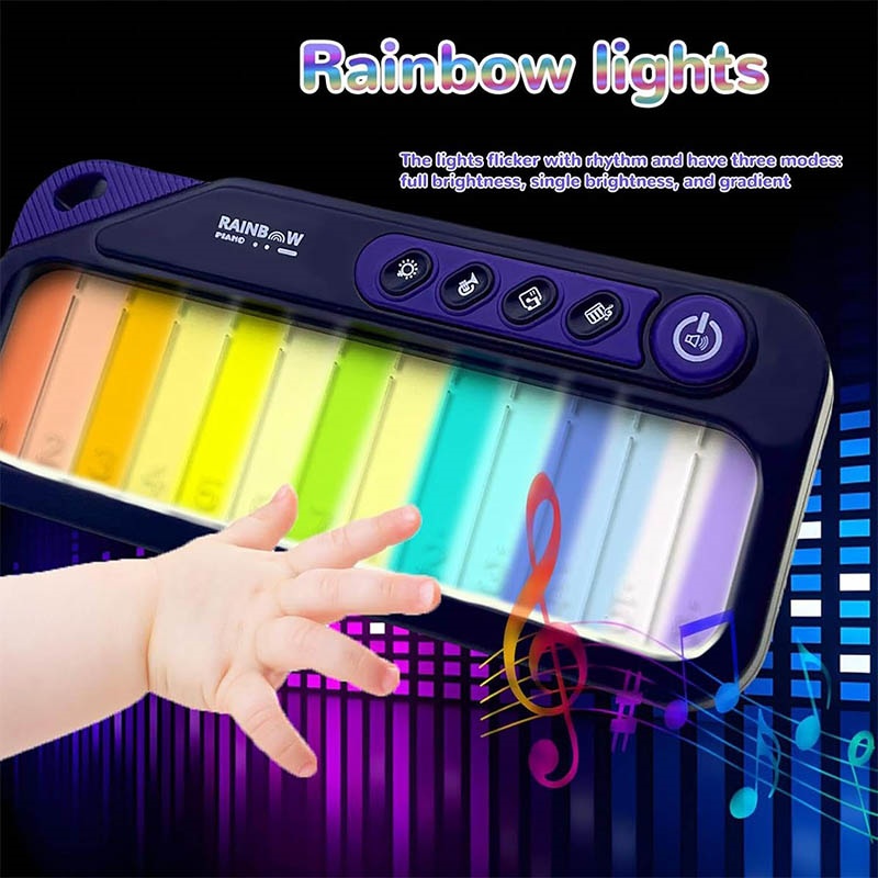 Children Touch Screen Electronic Piano Music Toy With Colour Light