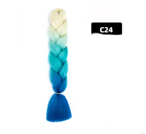 Color Big Braid African Chemical Fiber High Temperature Silk Wig Gradient C24 - Shop at LoveMi