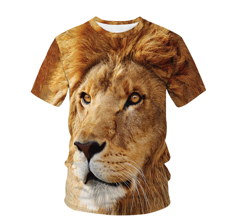 Title 1, European and American animal print short-sleeve...