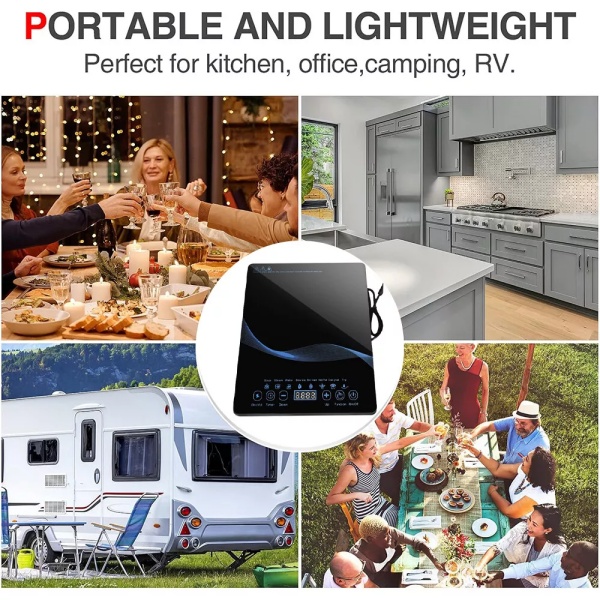 Electric Induction Hob Portable Hot Plate Hobs Digital Touch Single Cooker 2200W 8