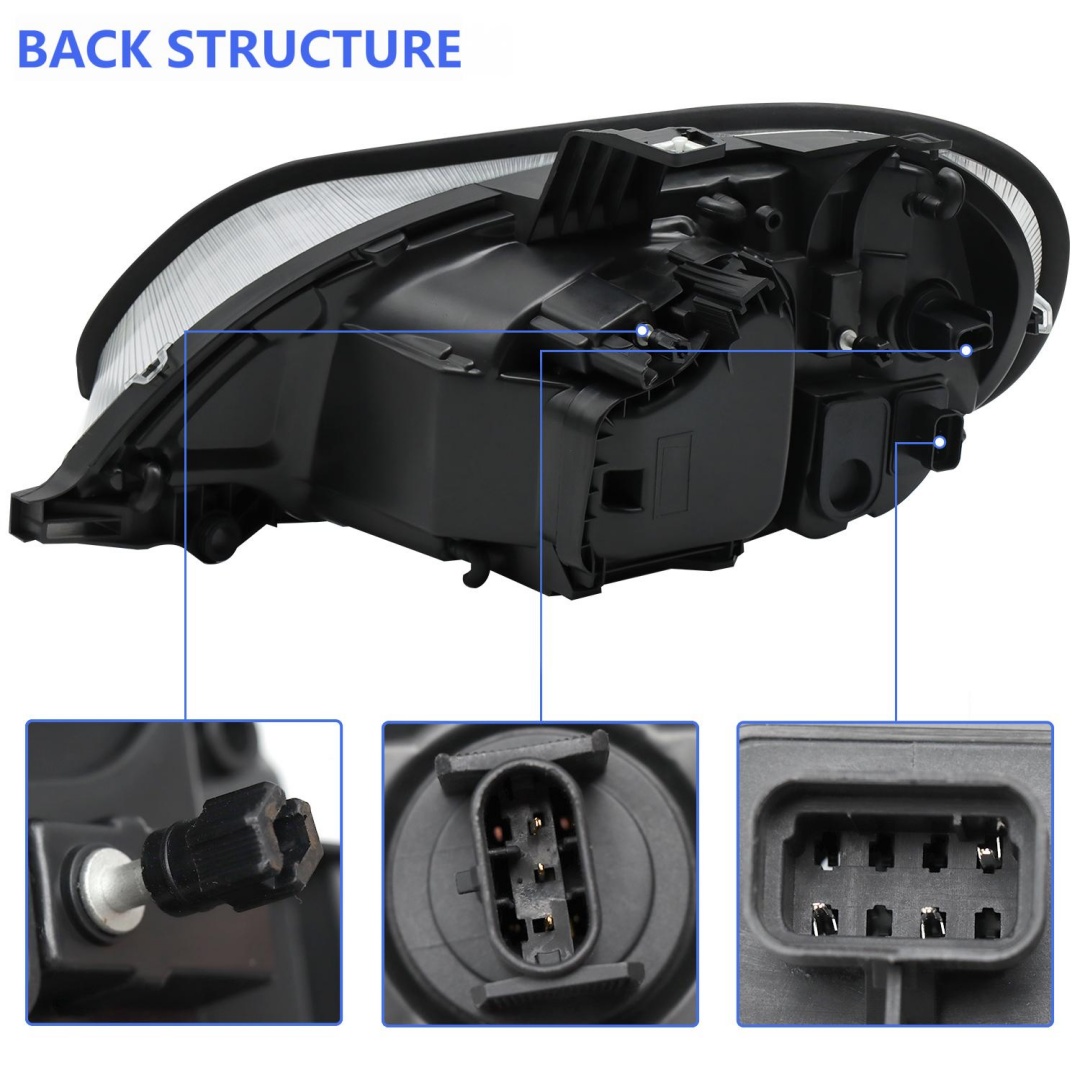 2004-2013 Freightliner M2 Headlights, Set-2 Pieces, White-black - Image 8