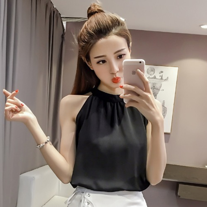 Sleeve Off-shoulder Solid Color Suspender Top