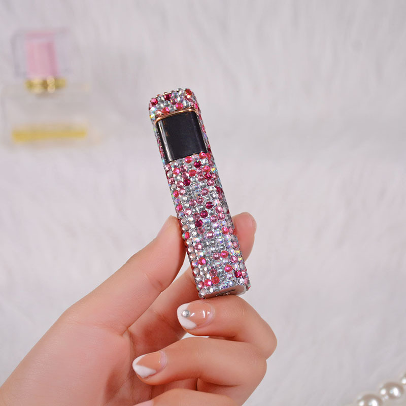 Rhinestone Touch Screen USB Rechargeable Windproof Smoke Lighter