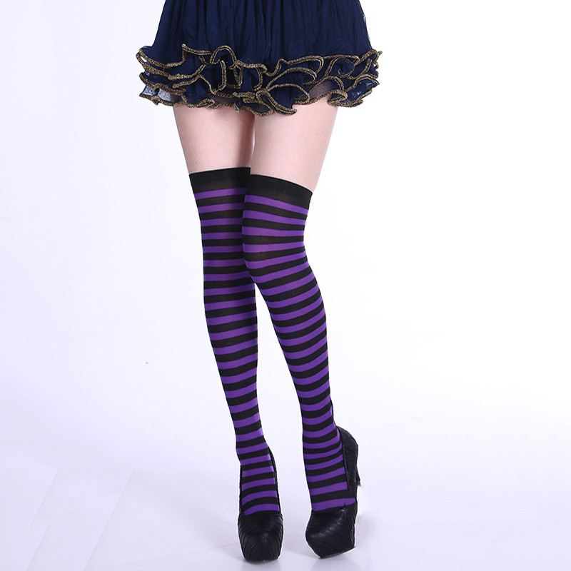 Purple and black striped long