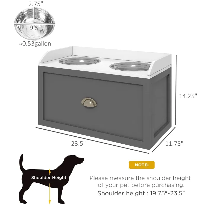 Pet Feeding Station Dish Bowl Set