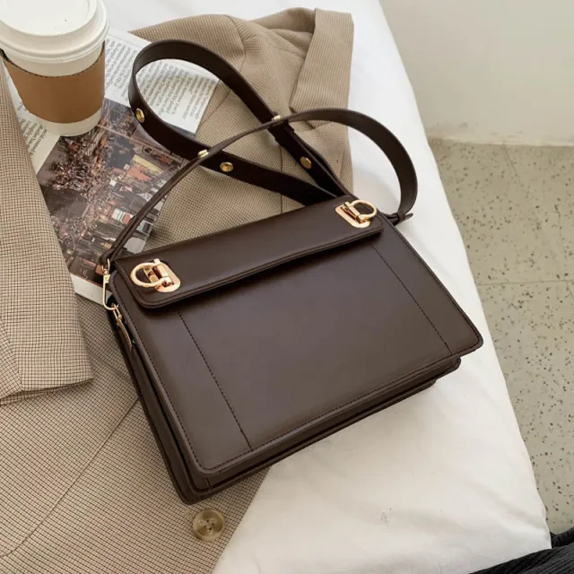 New Style Shoulder Bag Crossbody Underarm Retro Portable Niche Coffee - Shop at LoveMi
