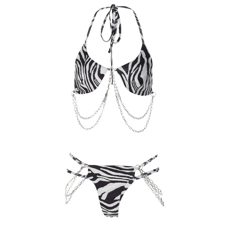 Printed Tether Chain Bikini Fashion Swimsuit Set - Image 10