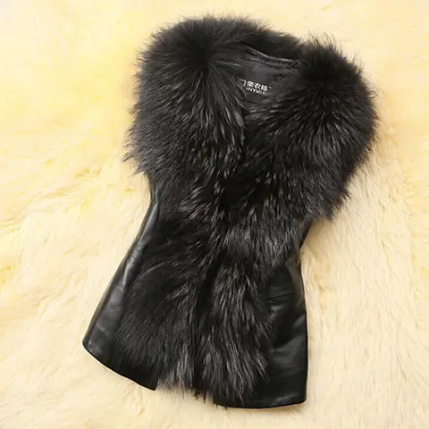 Faux Fur Vest and Fur Coat Short Raccoon Fur