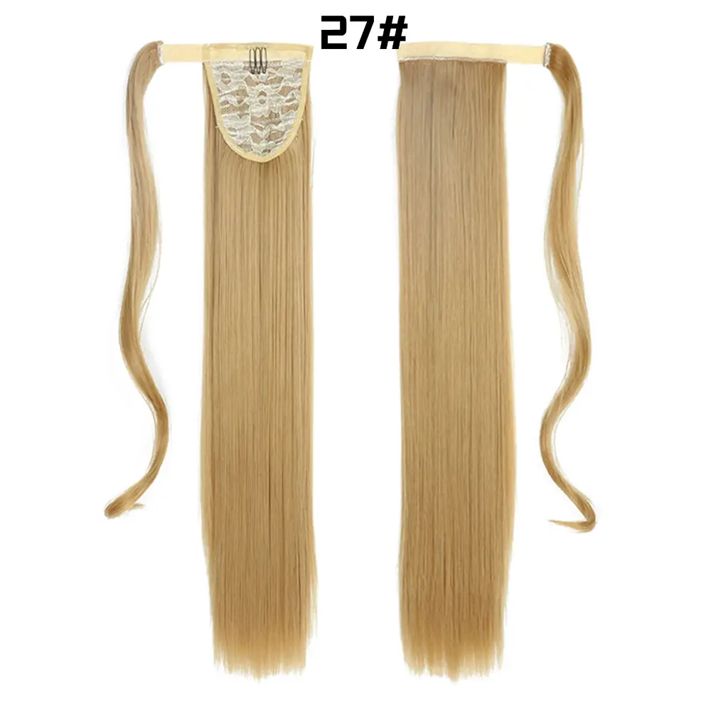 European And American Long Straight Hair Velcro
