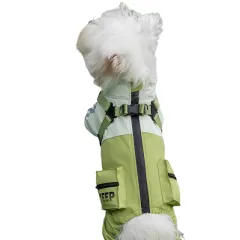 Autumn And Winter Dog, Small And Medium-sized Dog Teddy Outdoor Windproof, Waterproof, Three-proof Raincoat, Four-legged Cotton Coat, Pet Clothing ... - View 1