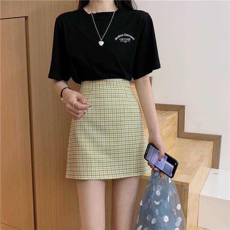 High Waist Slim Short Skirt With Hip Wraps