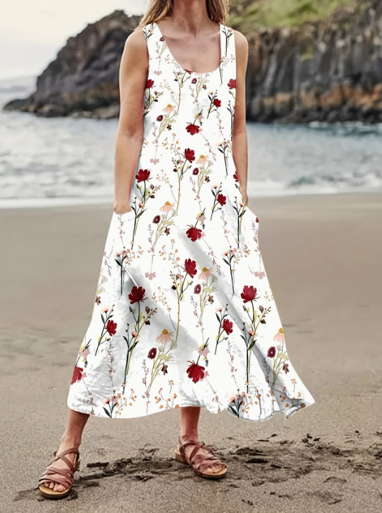 Women's Lightweight Floral Maxi Tank Dress