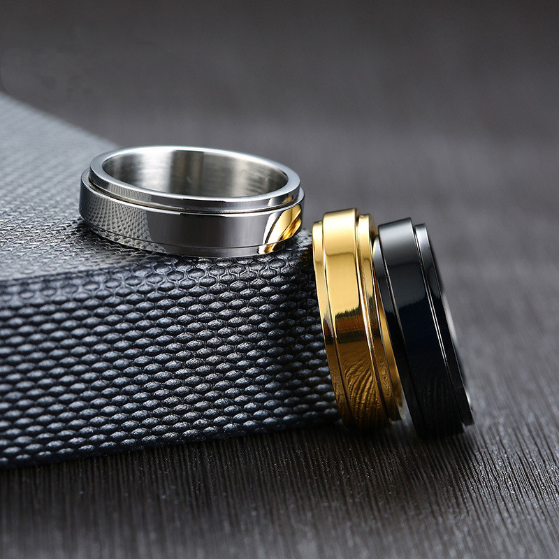 Ювелирное вращающееся кольцо из нержавеющей стали