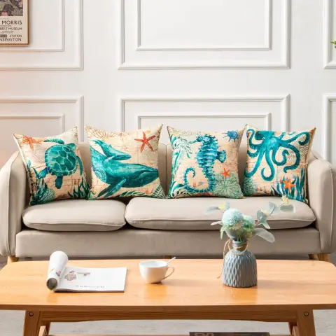 Cushion Covers Sea Turtle Printed Throw Pillow Cases