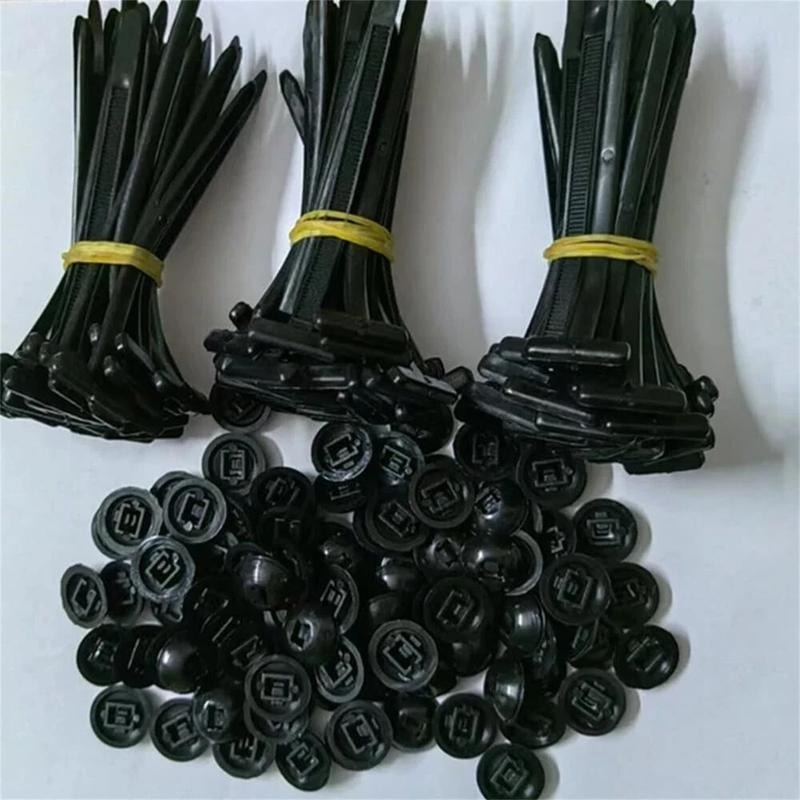 Nylon Universal Cable Tie Buckle, 300 PCS Pin And Button Zip Ties Self-Locking — image 6