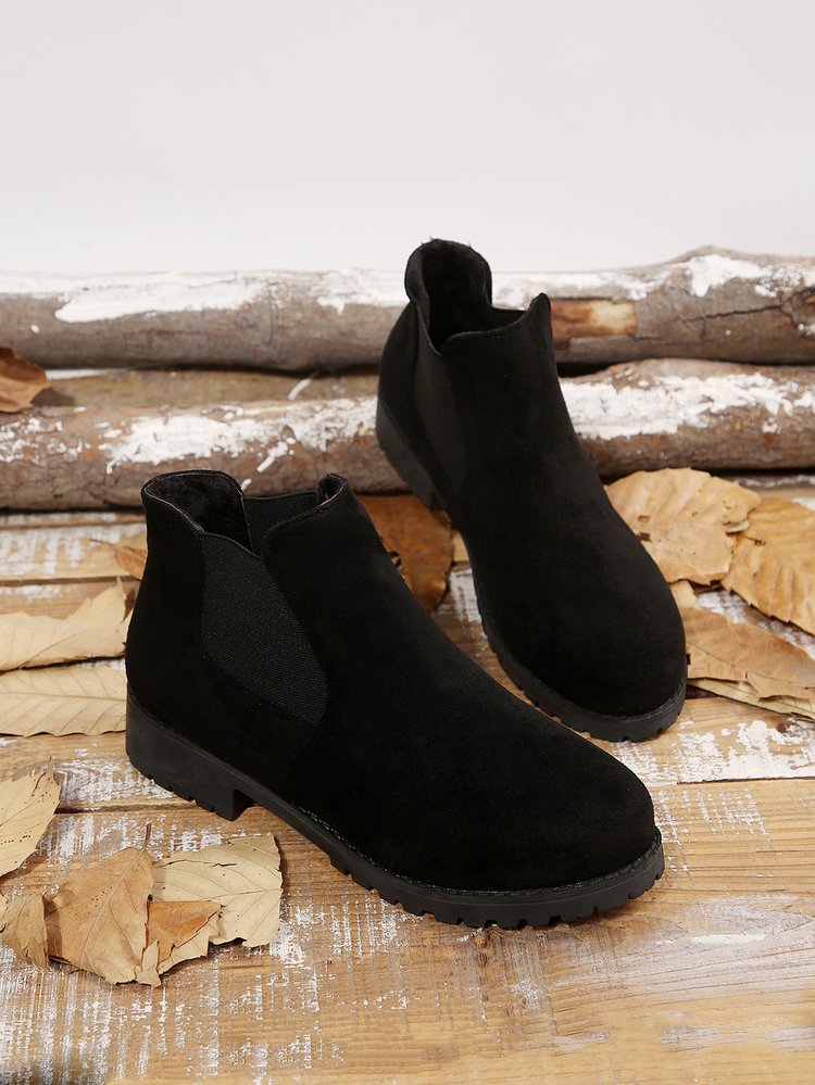 Faux Suede Ankle Boots